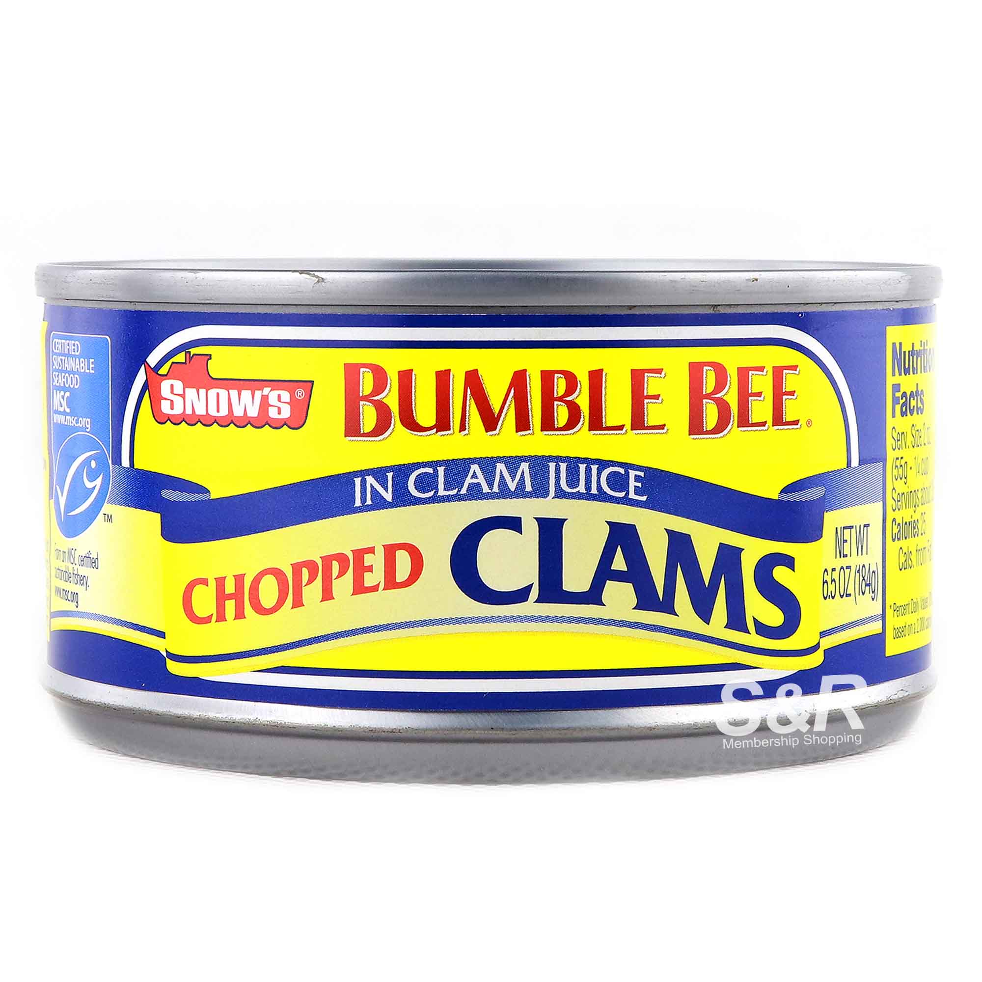 Snow's Bumble Bee Chopped Clams in Clam Juice 184g Snow's Bumble Bee Chopped Clams in Clam Juice 184g